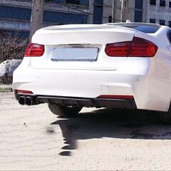 BMW 3 Serisi F30 2012-2018 Uyumlu Yedek Parça M Difüzör Sol Çift Çıkış - Piano Black