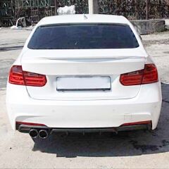 BMW 3 Serisi F30 2012-2018 Uyumlu Yedek Parça M Difüzör Sol Çift Çıkış - Piano Black