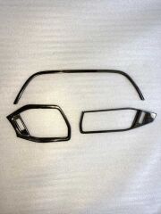 Ford Focus  Uyumlu Yedek Parça  2019+ Menfez Kaplama 3 Parça- Titanyum Siyah