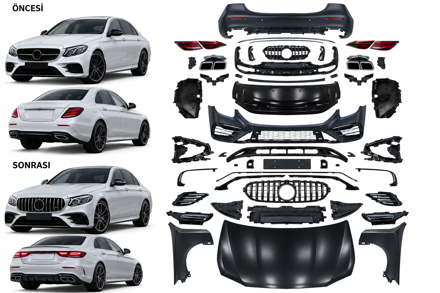 Mercedes W213 2016-2020 Uyumlu W214 E53 Amg Dönüşüm Seti