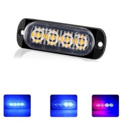 12W 4 Ledli Mavi Fonksiyonlu Çakar Led