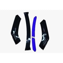 Universal 4 Parça Flaplı Ön Lip Piano Black ABS / (FC5 - MAVİ)