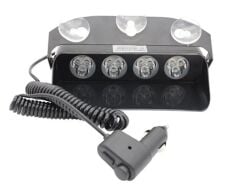 Araç İçi Vantuzlu Kırmızı Mavi Çakar Led Lamba 4 Ledli Yuvarlak Tasarım