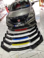 Universal 4 Parça Flaplı Ön Lip Piano Black ABS / (FC5 - KIRMIZI)