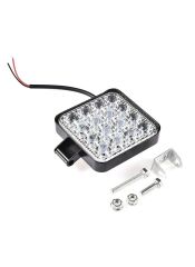 48W CRE Power Led Üniversal Kare Sis Lambası 16 Ledli Siyah