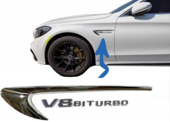 Mercedes V8 Uyumlu Biturbo Yazı Ve Vent Takımı Nikelaj
