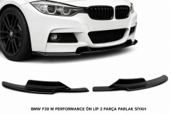 Bmw F30 M Performance Ön Lip 2 Parça Parlak Siyah