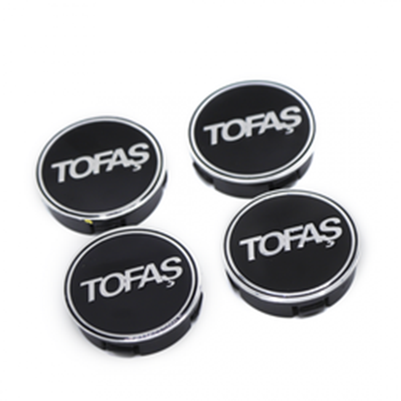 Tofaş Uyumlu Yedek Parça Geçmeli Tofaş Yazılı Siyah 55/58 mm Jant Göbeği