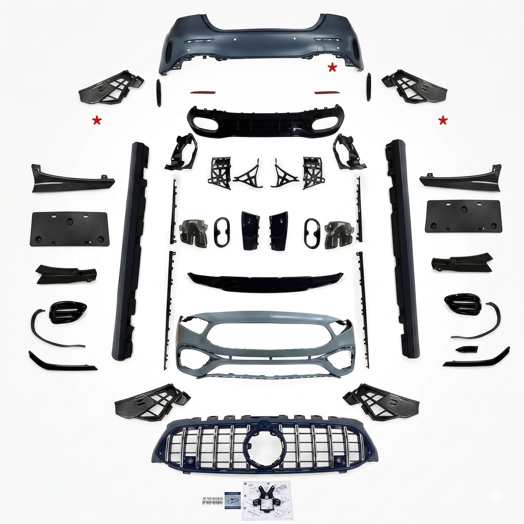 Mercedes W177 4D A45 Body Kit (Marşbiyelli)