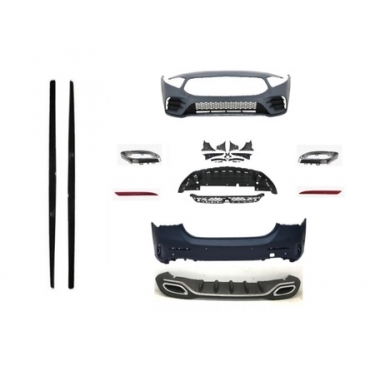 Mercedes W177 Hb A Serisi İçin Uyumlu Amg Set (Ön Arka Tampon-Diamond Panjur-Maşpiyel-Egzozlar)