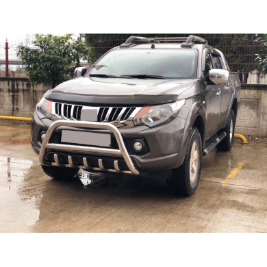 Mitsubishi L200 2007+ Off Road Krom Karterli Ön Koruma Ön Tampon Koruma Demiri Informplus AQM4WD